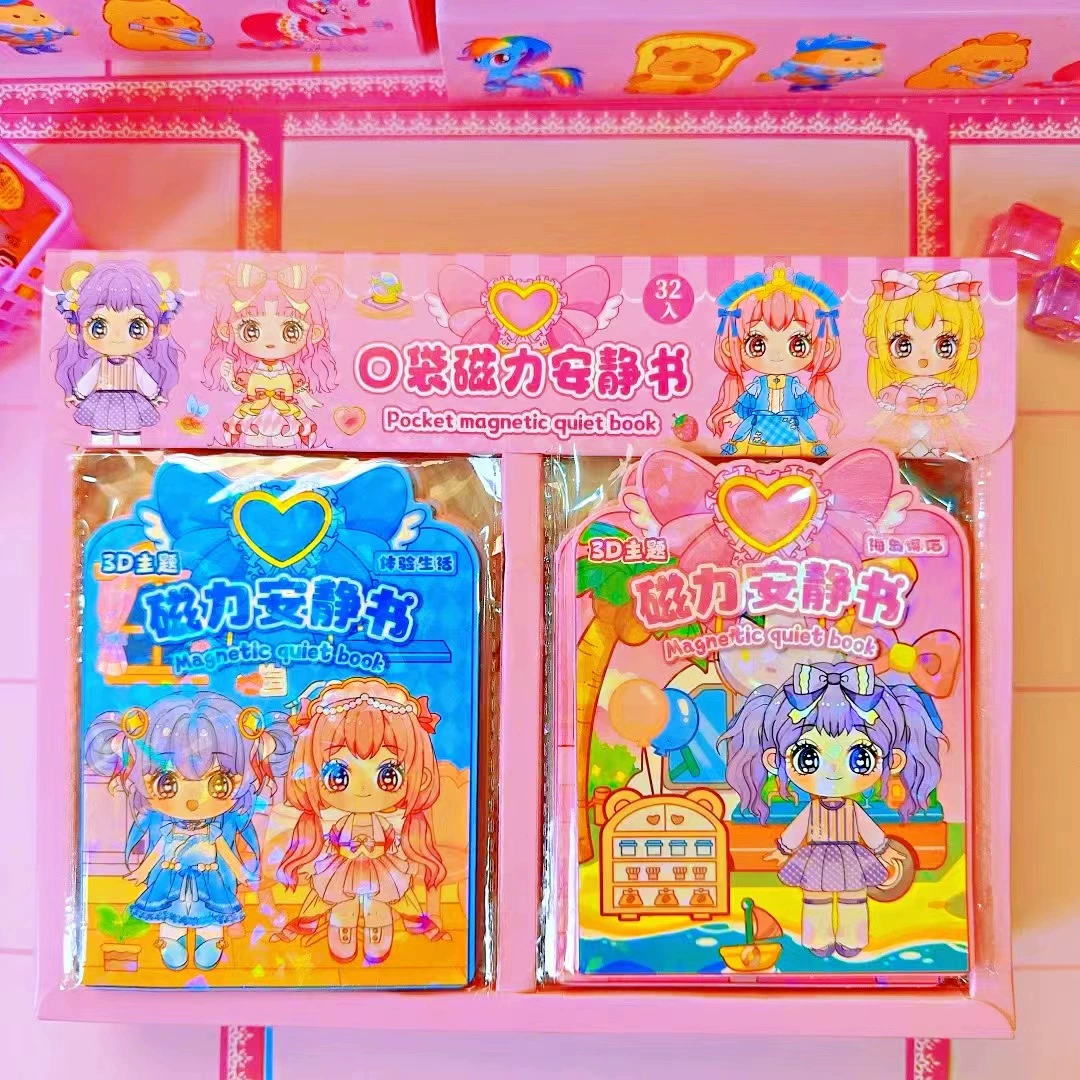 Оптовая продажа новый мультяшный карман Магнитная тихая книга 2 юаней магазин товаров для детей ручной работы магнитные наклейки для оптовой продажи