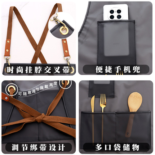 New style transparent no-wash TPU waterproof apron with logo printing aquatic products and catering special work clothes for women's kitchen and home use