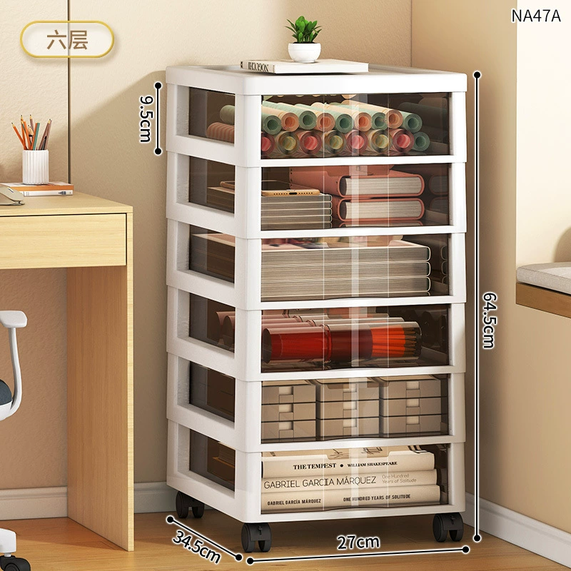 Mobile Drawer Storage Cart, Multi-Layer Rolling Cabinet, 2–8 Tier, Compact Desk Organizer