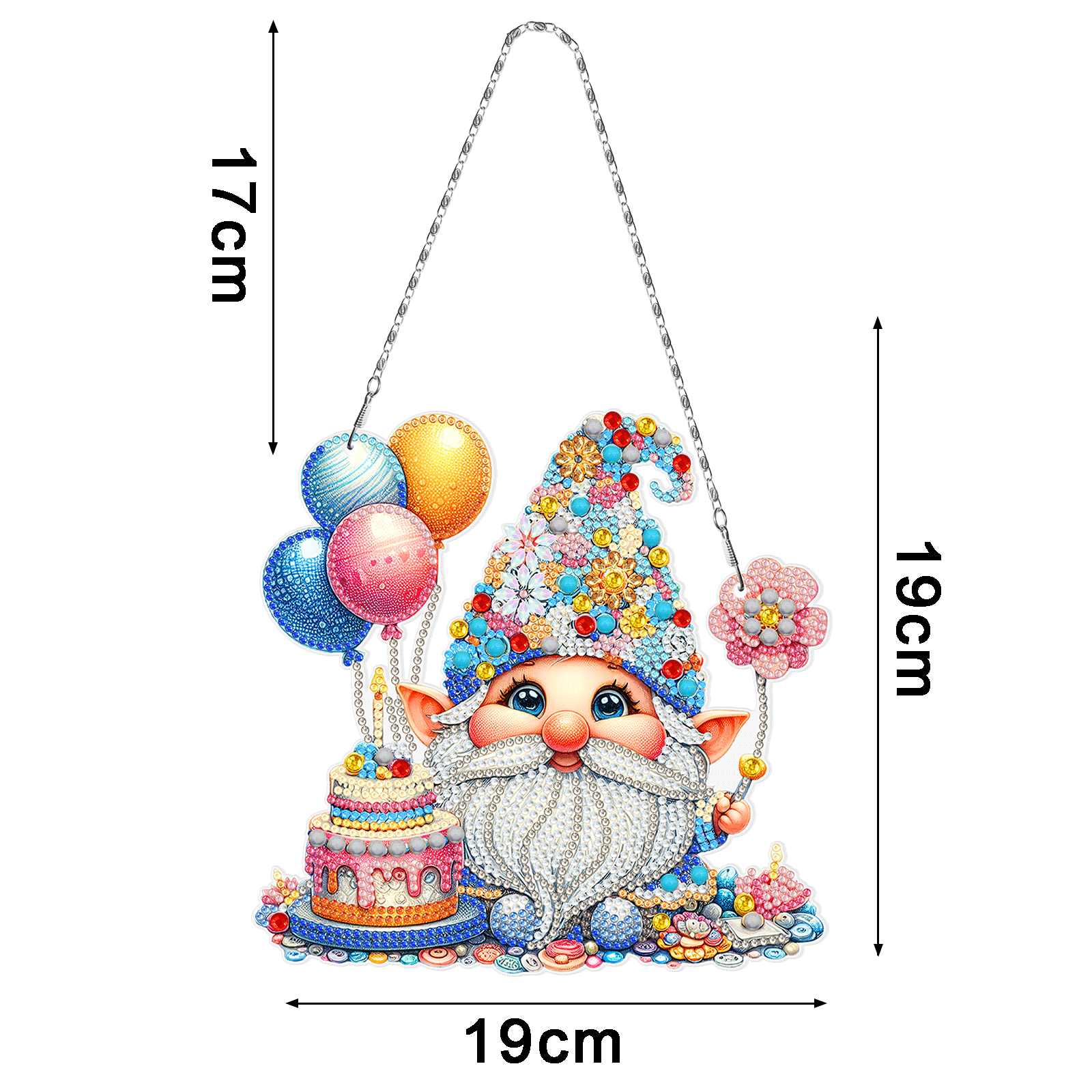 Pintura de diamantes DIY círculo dibujos animados colgante genio Navidad sala de estar decoración pintura distribuible