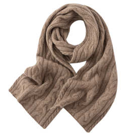 跨境新款秋冬季针织纯色麻花围巾100山羊绒冬季加厚保暖情侣围脖