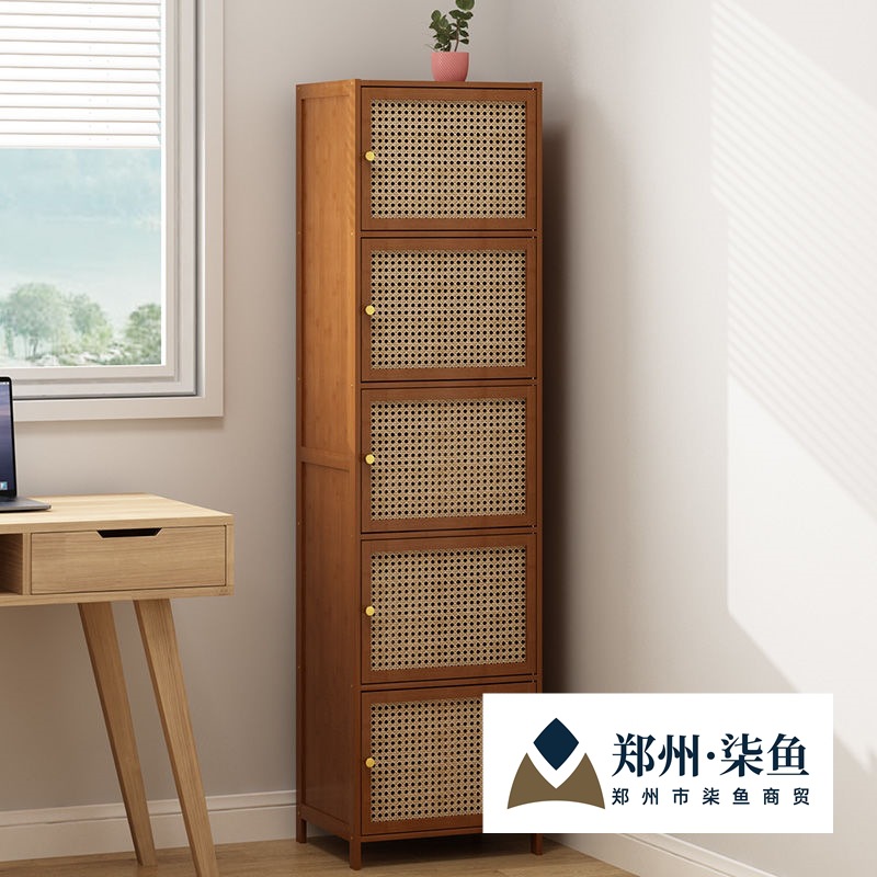 Bookcase with Door Storage Rack Multi-Layer Storage Sandwich Storage Cabinet Living Room Display Cabinet Bookshelf Wall Tv Side Cabinet