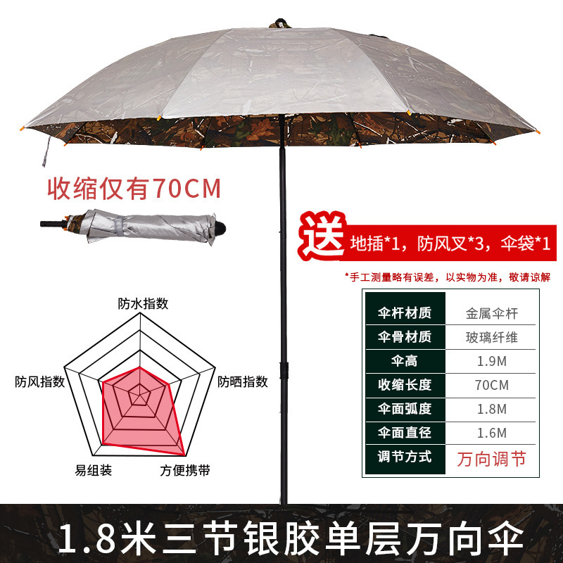 戴威营钓鱼伞大钓伞三折叠雨伞万向防晒防暴雨遮阳新款户外垂钓伞|undefined