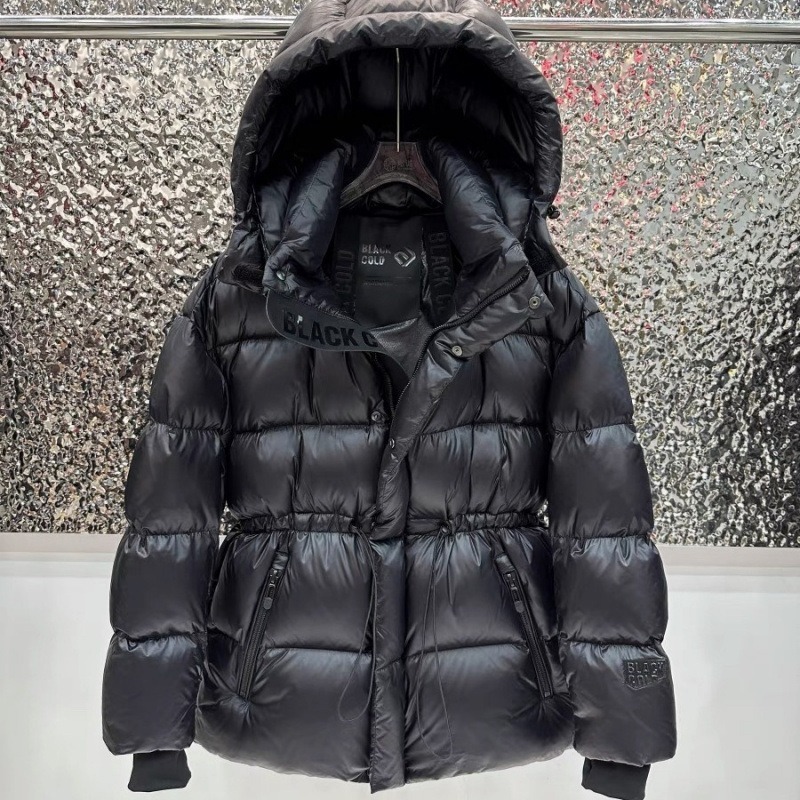 25冬のカップルモデルブラックダイヤモンド極寒ブラックゴールドグースダウンヨーロッパとアメリカのファッションショート厚みのある韓国スタイルのウエストジャケット|undefined