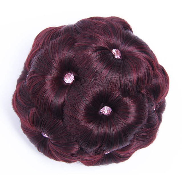 Fábrica al por mayor diamante nueve flor moño pelo clip peluca flor brote nupcial accesorios para el cabello updo pelo moño pelo bolsa en stock