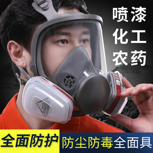 Gas Mask Full Face Mask Spray Paint Special Pesticide Chemical Formaldehyde Anti-Gas Full Face Anti-Virus and Dust-Proof Breathing Mask