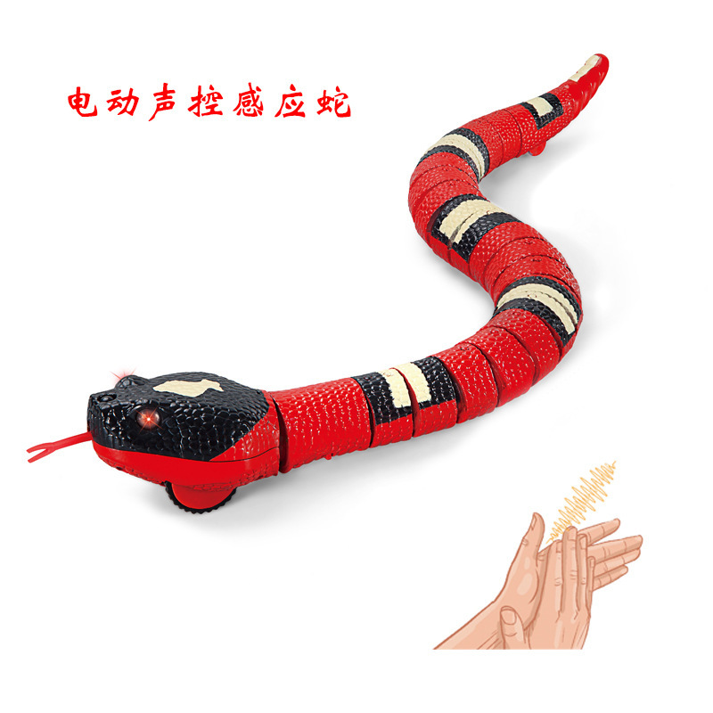Cross-border new electric sound and light voice control toy snake prank trick scary funny cat simulation animal rattlesnake Cross-border new electric sound and light voice control toy snake prank trick scary funny cat simulation animal rattlesnake
