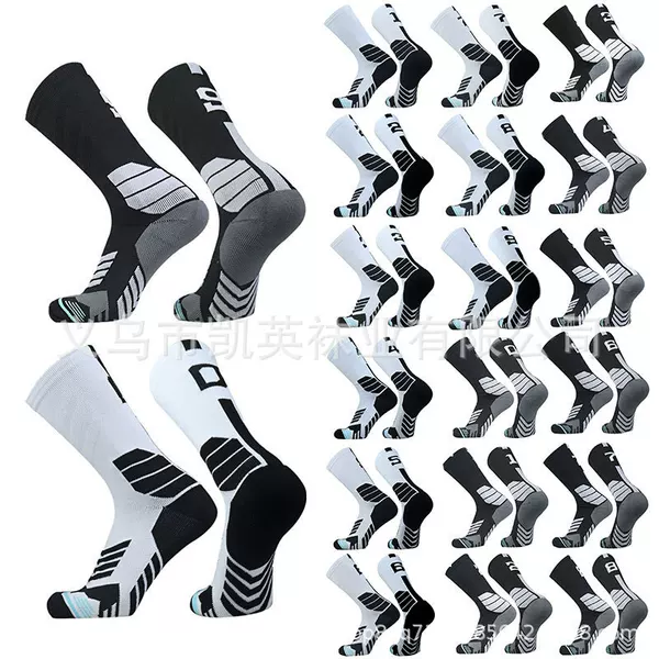 Single sale digital basketball socks men's thick breathable non-slip towel bottom sports socks