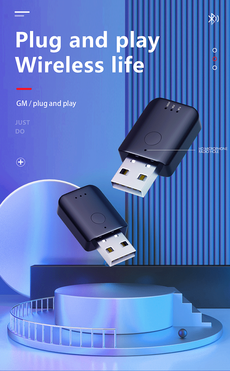 5.1 FM Transmitter Receiver Hands-Free Car Bluetooth Adapter Call Universal New Model_voghion.com