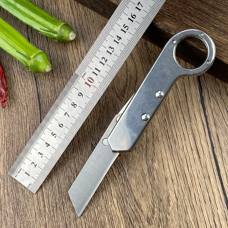 高硬度拆快递小刀便携随身推动小刀多功能户外机械折叠刀钓鱼烧烤