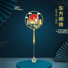 上海东方明珠景区书签金属创意文创中国风古典黄铜旅游伴手礼品