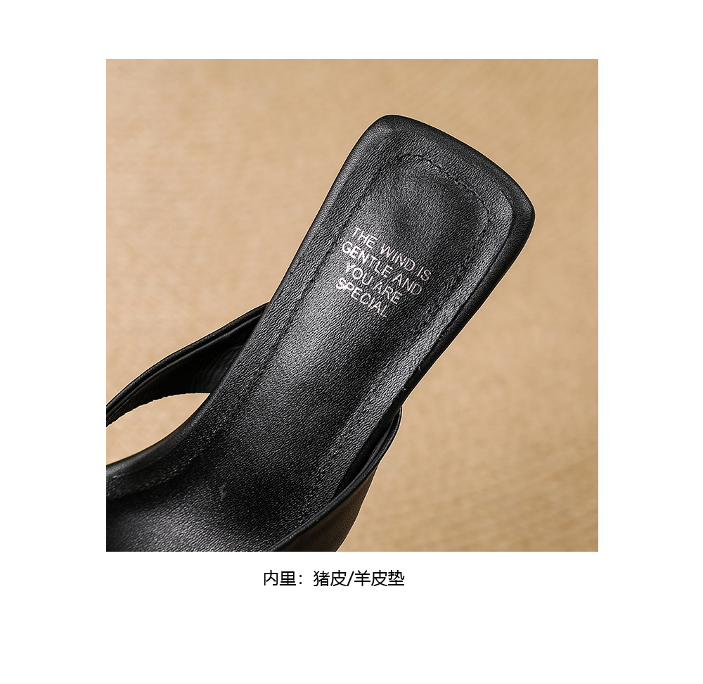 Sandal cao gót nữ hở mũi đính đá lấp lánh, gót 6 cm, mùa hè — đen chi tiết 17