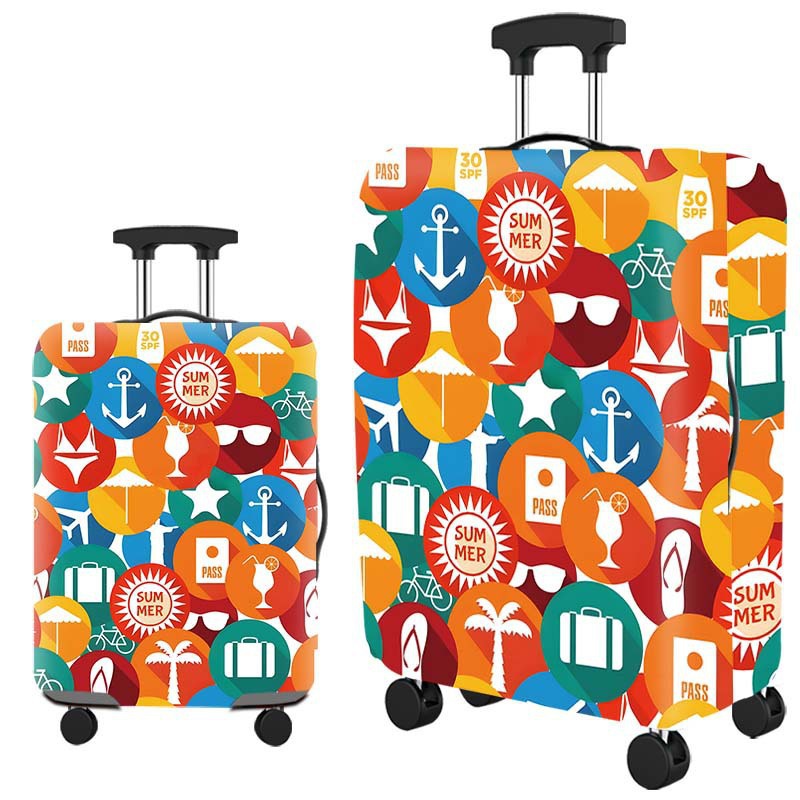 cubierta de maleta gruesa y resistente al desgaste cubierta de caja elástica caja de tracción cubierta de polvo cubierta de maleta de viaje impresión completa