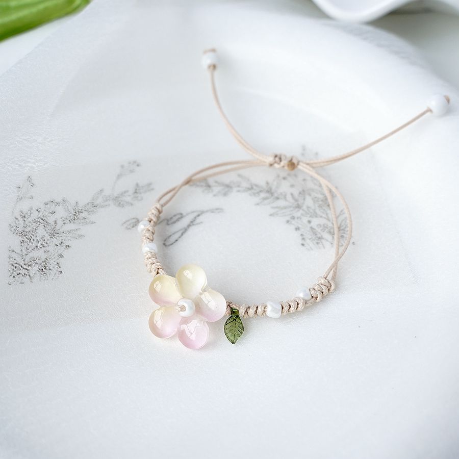 15g Weight Bracelets Classification Daily Occasion natural stone Material Flower Pattern Women'S Gender Flowers Design Simple Style Style Simple Style Flower Natural Stone Flowers Bracelets 7