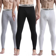 秋のズボンメンズ薄いベルベットレギンスタイトな下着若者暖かいラインパンツトレンディなメンズレギンス新しい冬