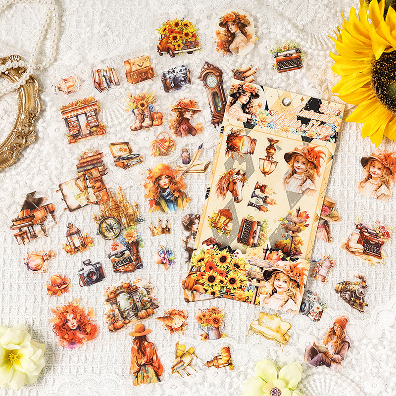 Shadow Rose European Retro Character Princess Series Pet Hand Cart Decoración Material Collage Etiqueta adhesiva plana transfronteriza