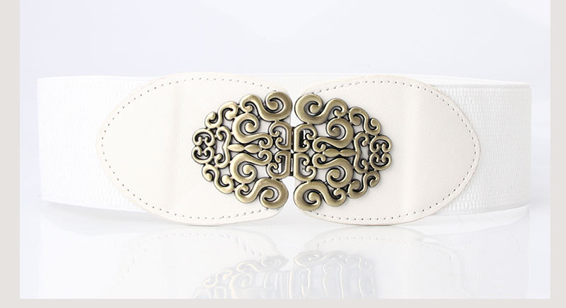 Retro Simple Carved Double Buckle Belt display picture 8