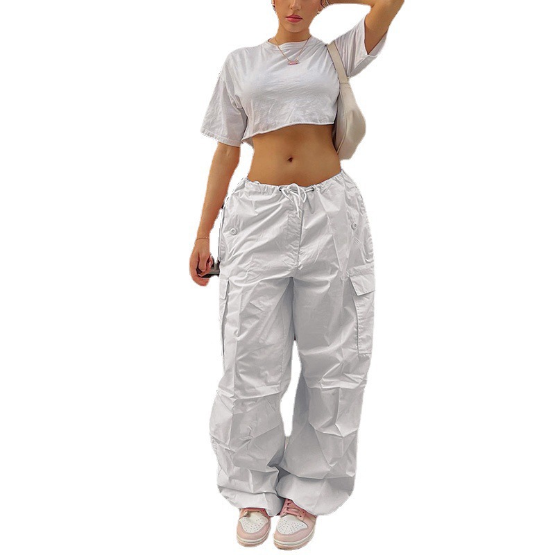 2022 europeo y americano nueva calle overoles sueltos otoño moda casual pantalones de cintura baja más tamaño adelgazante pantalones atados al tobillo image 7