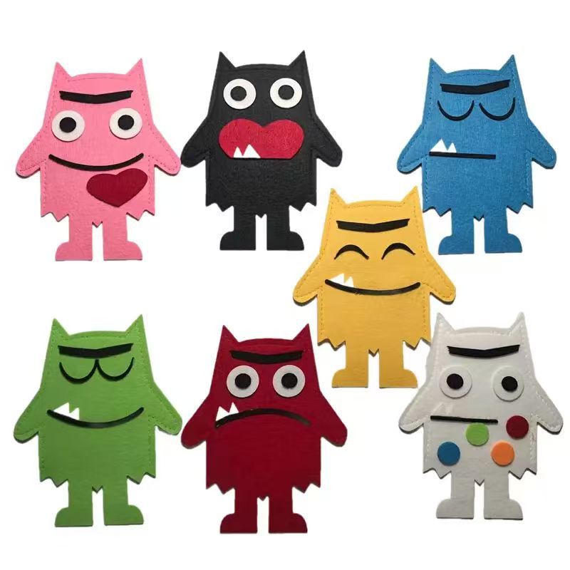 My Mood Monster Teaching aids Finger puppet gloves Children's toys Felt/non-woven DIY educational material bag