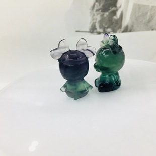 Factory direct natural crystal jade colorful fluorite ornaments deer carving home decoration color random hair