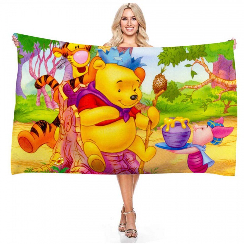 New Cartoon Cartoon children's beach towel Winnie the Pooh bath towel children's towel quick-drying absorbent