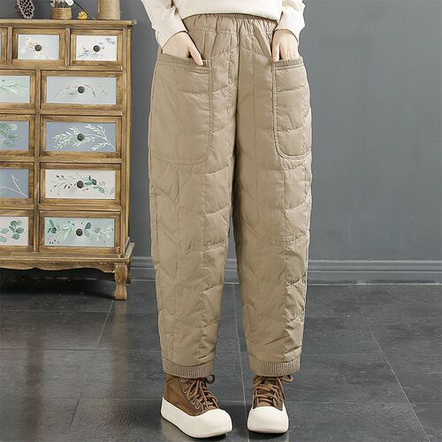 2024 new women's clothing autumn and winter slimming high waist long harem pants fat mm loose harem pants plus cotton casual pants