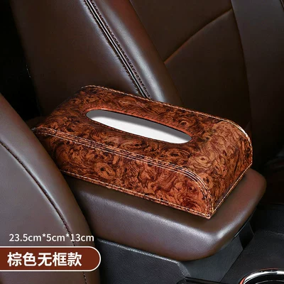 Car tissue box/set, Car Tissue Box with a - wood-grain-model-brown-without-steel-frame