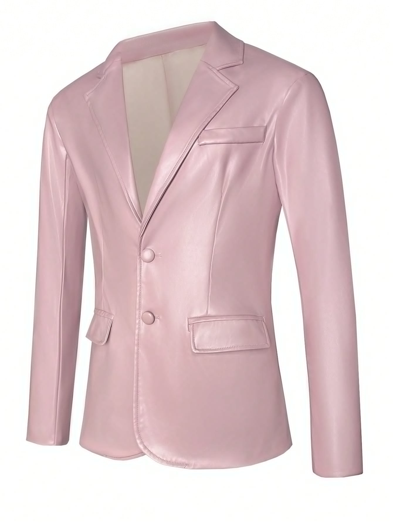 2026 trajes de hombre transfronterizos trajes rosa pu chaqueta de vestido de fiesta de negocios casual temu240813