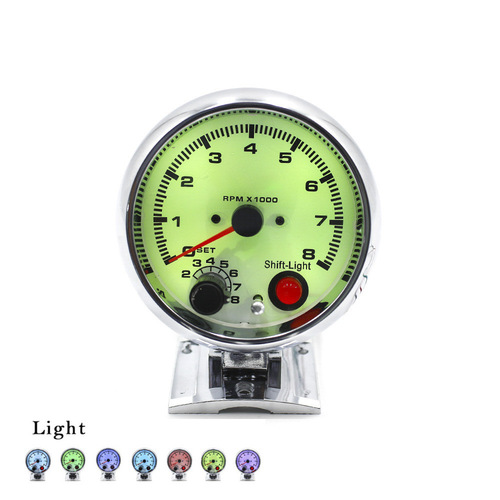 Car modified pointer tachometer 7 kinds of background lights 0~8000RPM suitable for 4/6/8 cylinder engines