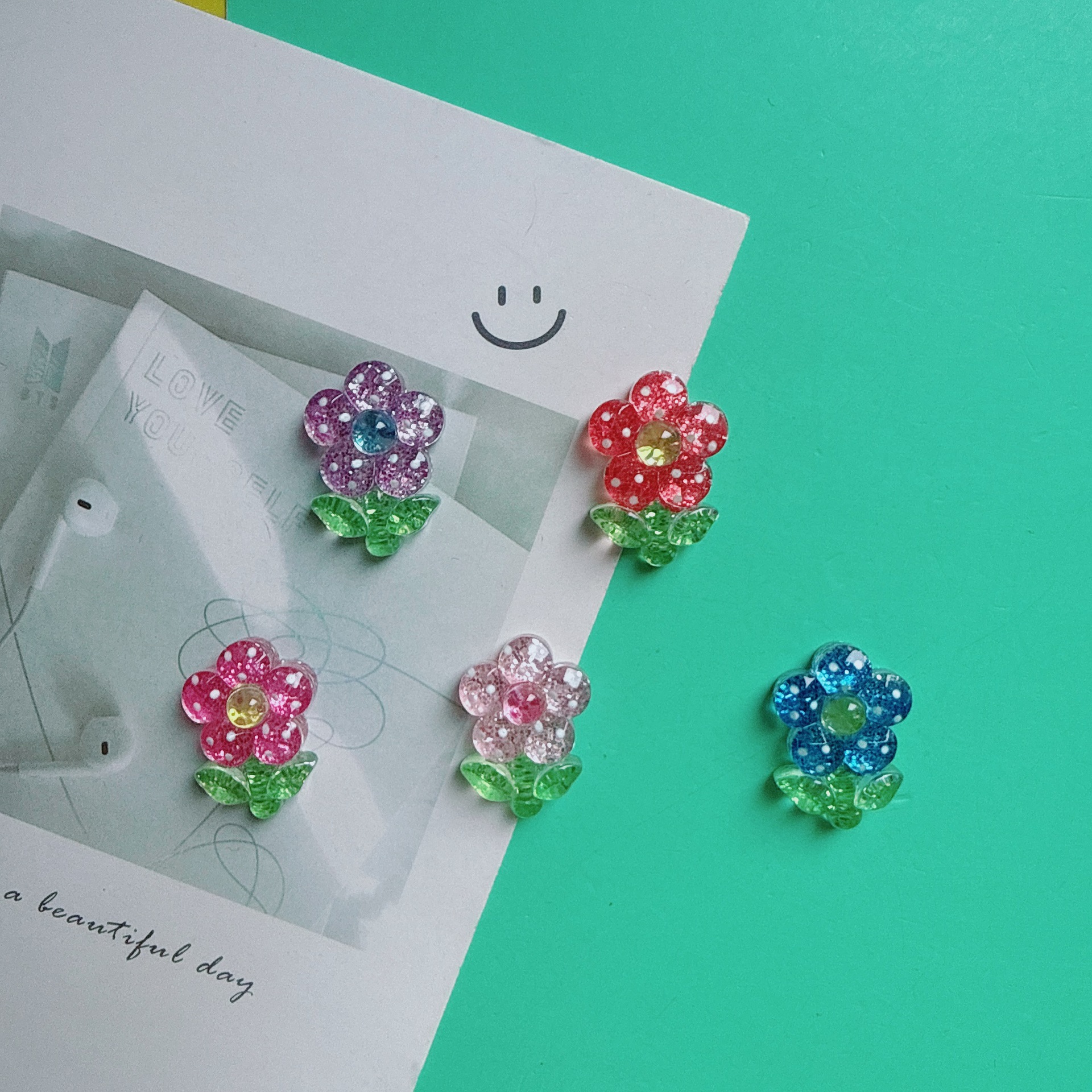 新款冰透亮面花瓣手工DIY 奶油胶手机壳儿童发饰洞洞鞋数据线材料