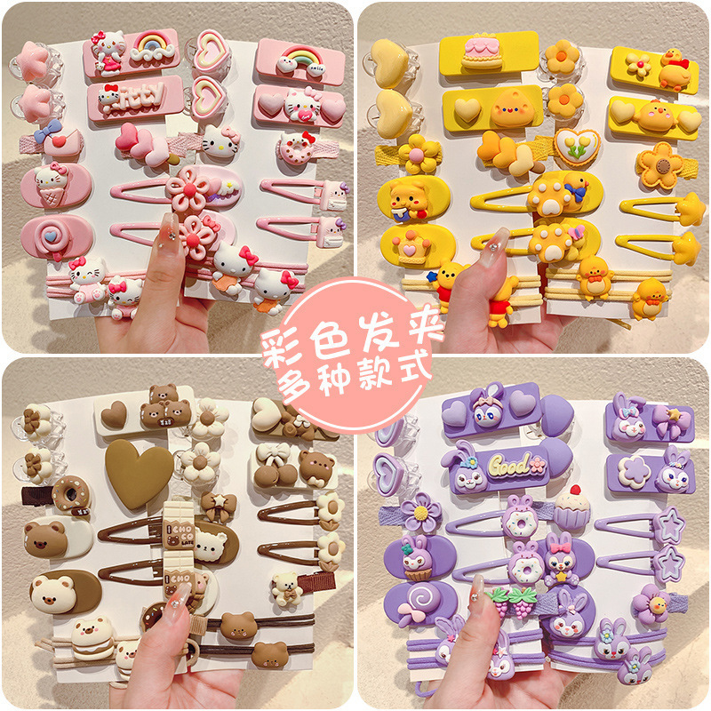 子供漫画ヘアピンかわいい赤ちゃんヘアアクセサリー花いちご熊ヘアピン少女キャンディー色砕髪bbクリップ|undefined