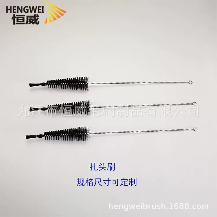 HW-77  厂家批发扎头猪毛尼龙试管刷  茶壶嘴咖啡壶清洁刷