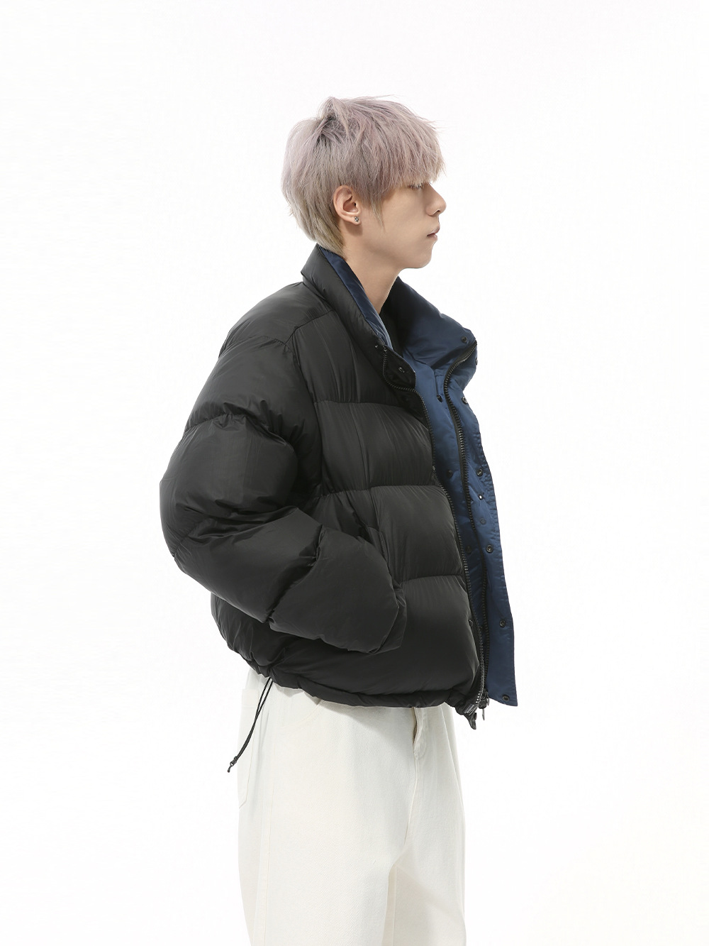 MTLCLOTHES Hombres| Nuevos productos de invierno nicho puede usar ambos lados collar grueso chaqueta de pan corto moda