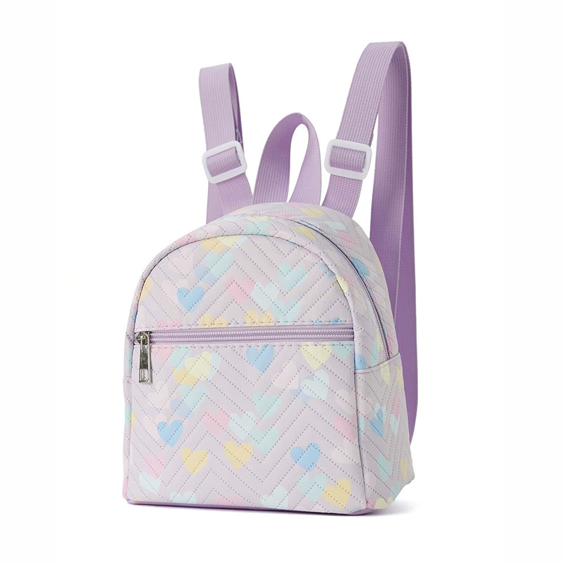 Mini backpack shoulder bag, compact multicoloured design, quilted, 18×19×10 cm