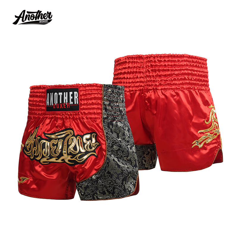 Anotherboxer Red and Gold Muay Thai Shorts One Championship Competition Shorts for Adults and Children