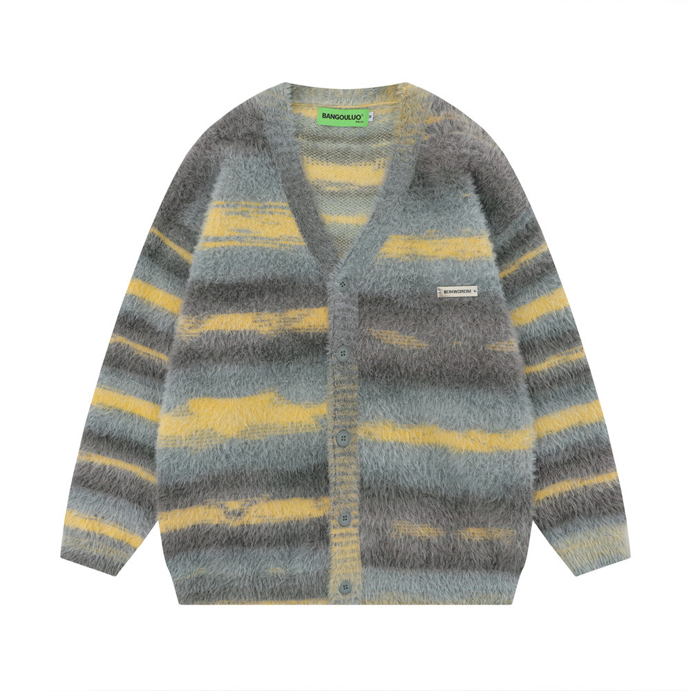 Autumn and winter striped plus velvet th...