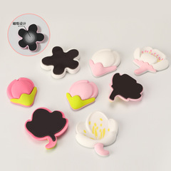 Creative fresh pastoral flowers refrigerator magnet cartoon flower sunflower resin decorative black and white board magnetic sticker