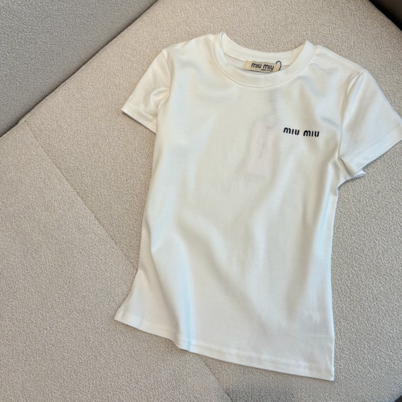 25春夏新作 シンプルベーシック 刺繍文字 4色半袖Tシャツ レディース ホワイト グレー|undefined
