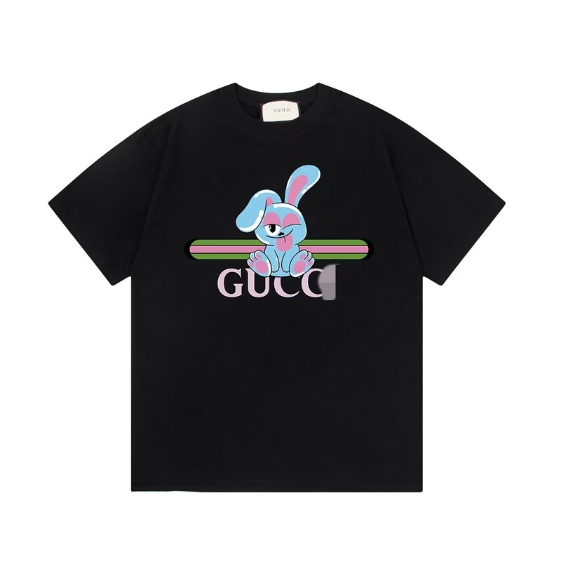 クロスボーダーハイエンド古GUハイバージョン25SS新作楽しいピーターラビットシリーズプリント半袖Tシャツカップルスタイル|undefined