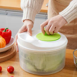 甩干机蔬菜脱水器沙拉洗菜厨房家用甩水菜篮手摇甩菜器脱水机