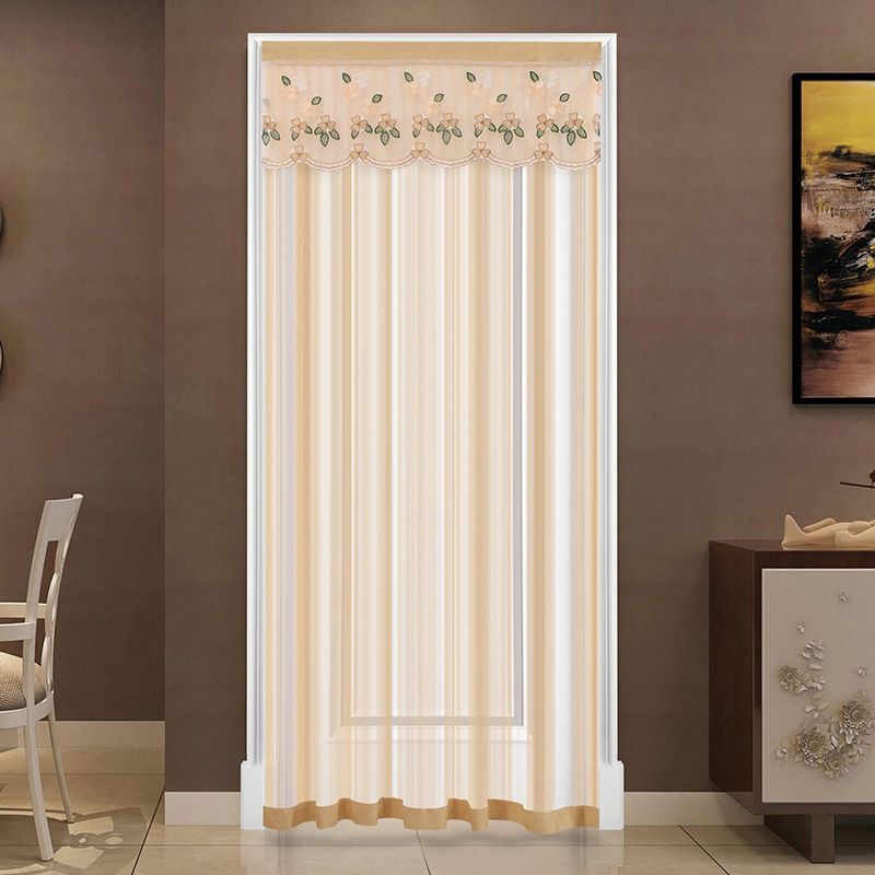 Summer Door Curtain Lace Velcro Design Anti-Mosquito Gauze Curtain Bedroom Kitchen Partition Mosquito and Fly Decoration Light-Transmitting