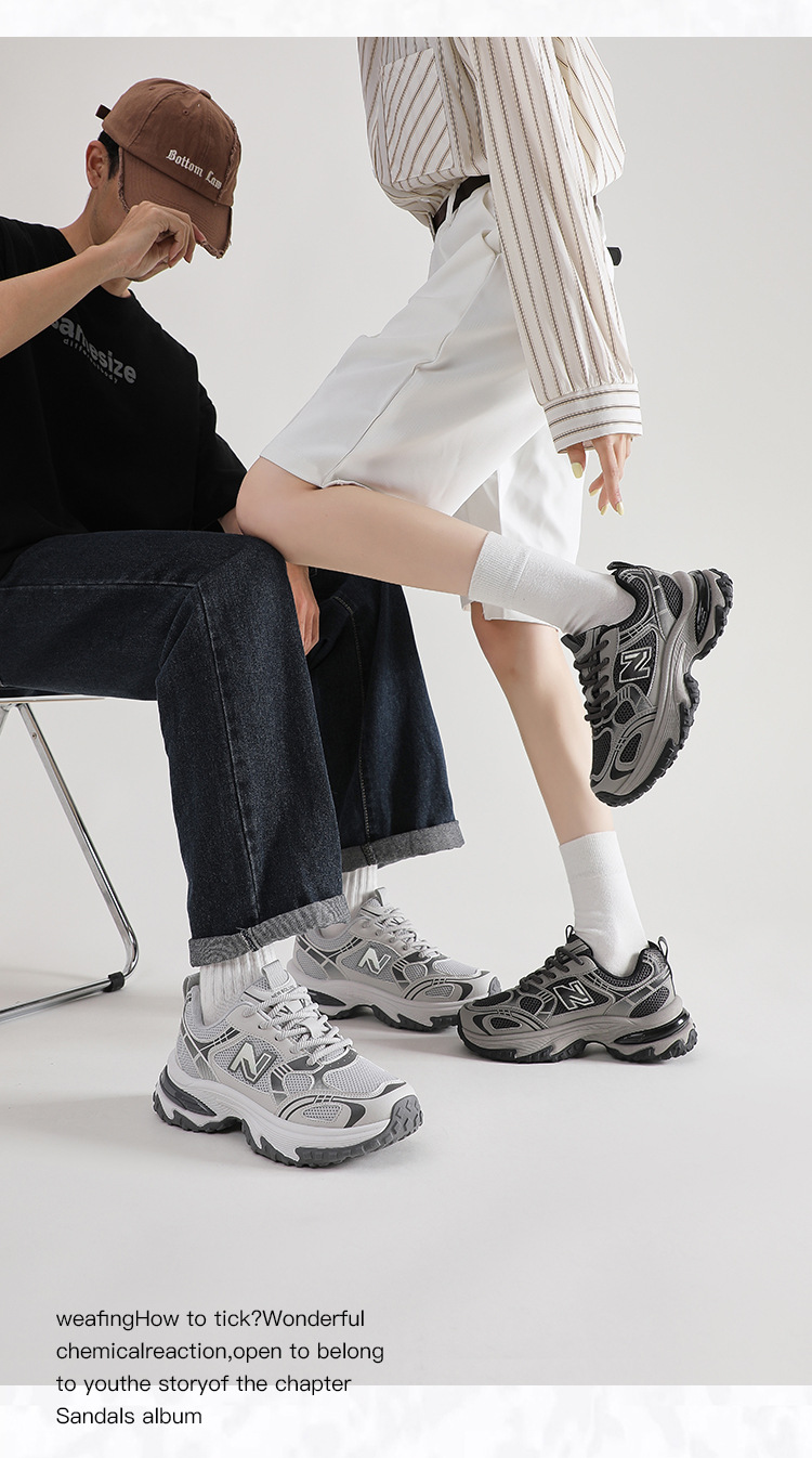 Giày sneaker nữ chunky đế dày phong cách cổ điển Balance N chữ 1819 — 1819 Xám Sương Đêm chi tiết 10