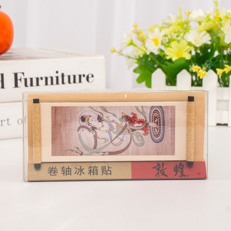 敦煌建筑飞天壁画卷轴冰箱贴文创礼品纪念品磁性工艺品现货批发|undefined