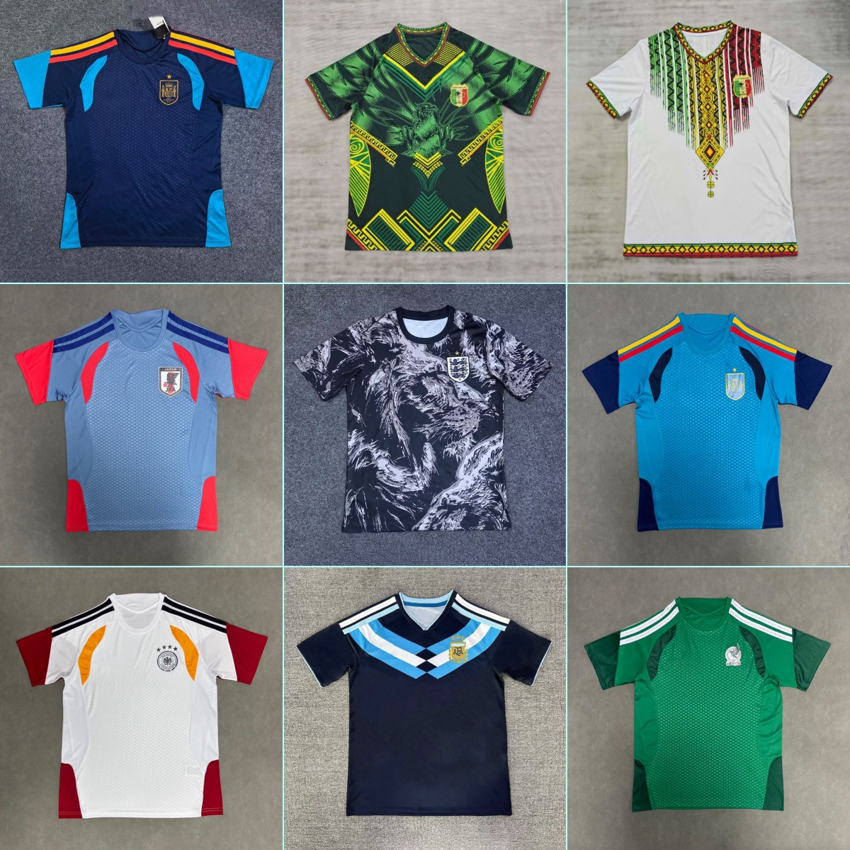 2026 World Cup Football Jerseys Argentina Training Uniforms Germany Spain Japan Mexico England Mali