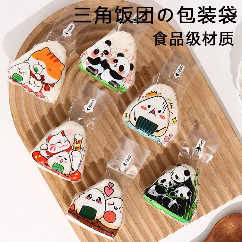 Японский треугольный рисовый шарик упаковочная сумка для суши упаковочная бумага пищевой микроволновый специальный нагрев прозрачный и легко разрывной оптом