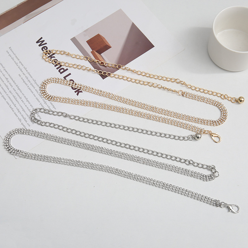 Holiday, Daily Occasion Basic Solid Color Metal Women's Chain Belts