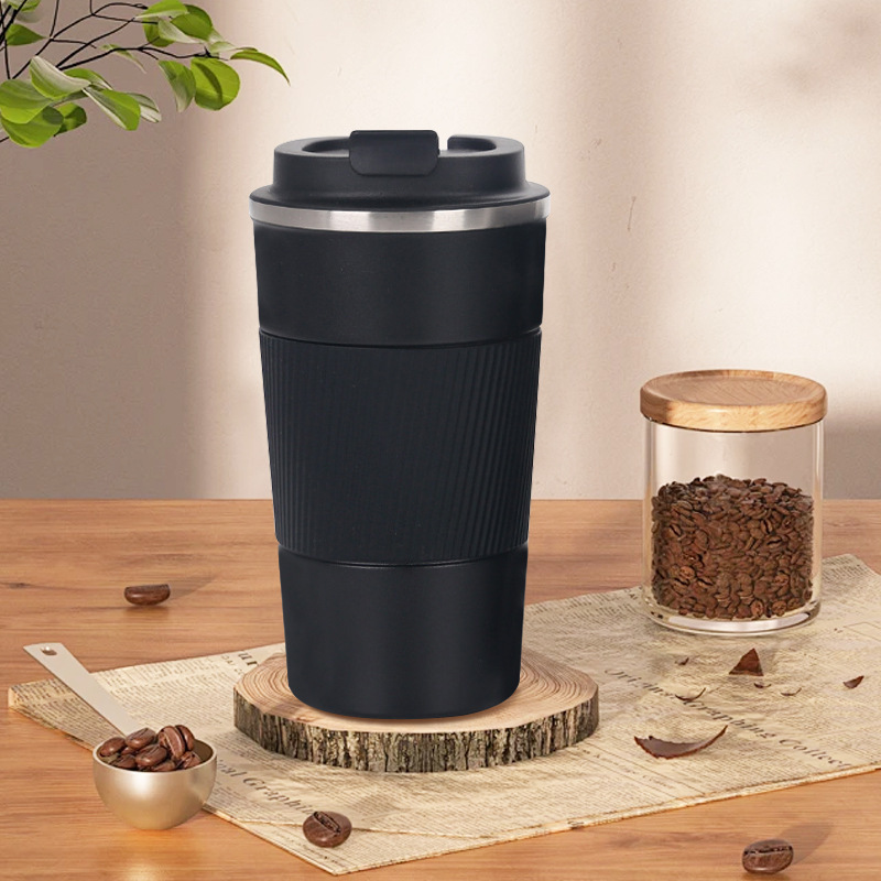 Taza de café con cubierta de cuero 510mll Negro