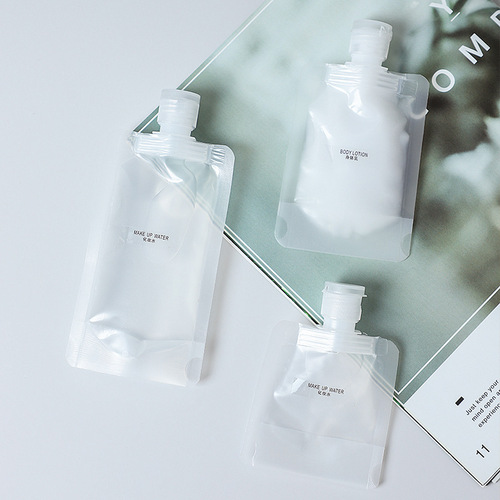 Travel repackaging bag wholesale transparent screw cap PE thickened shower gel shampoo portable lotion cosmetics storage bag