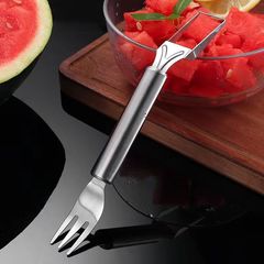 New Stainless Steel Dual-Head Watermelon Cutting Fork Multi-Function Fruit Slicer Professional Watermelon Cutting Tool 2-in-1