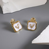 Fashionable cute square universal advanced earrings, 2023 collection, simple and elegant design, bright catchy style, high-quality style